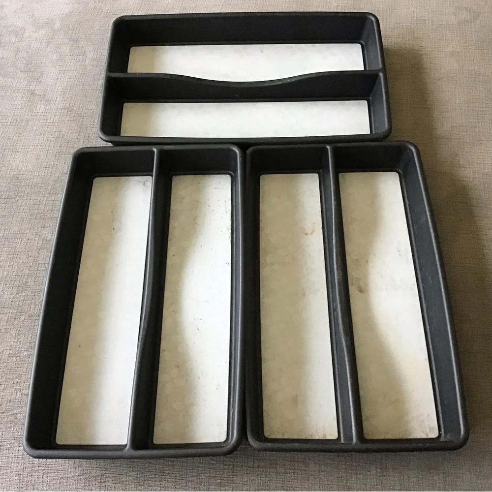 Rubbermaid Black and gray Drawer Organizer 2 compartment Set of 3